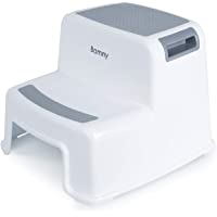 Bamny Escalón Infantil- Taburete de Dos Escalones para Bebes- Taburete Baño Niños con Revestimiento Antideslizante